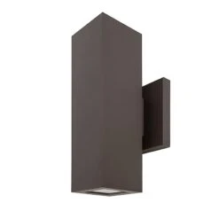 Up / Down Wall Sconce - 11" Bronze Square Cylinder LED Wall Light - 1400 Lumens - 3000K